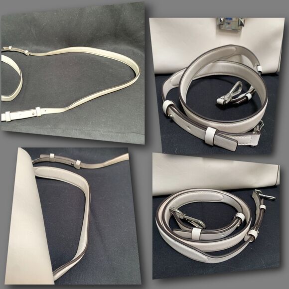 MICHAEL KORS Large Optic White Polished Leather Top Handle WHITNEY Satchel XB - Picture 15 of 16